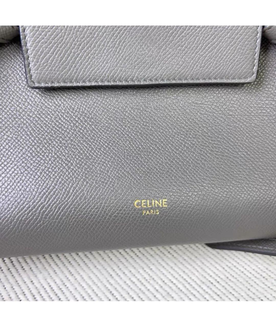 CELINE Серая кожаная сумка через плечо, фото 6