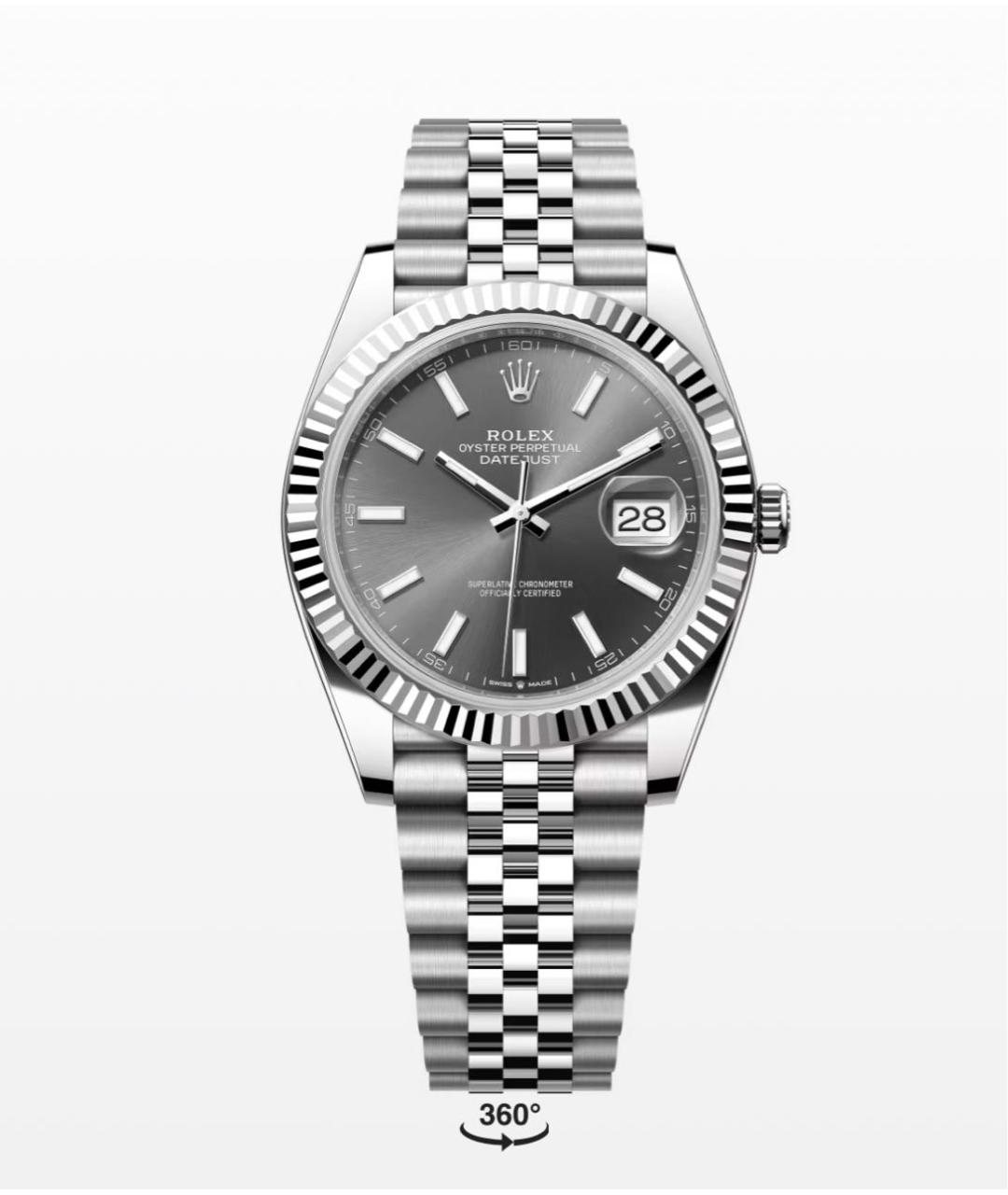 ROLEX Антрацитовые часы из белого золота, фото 3