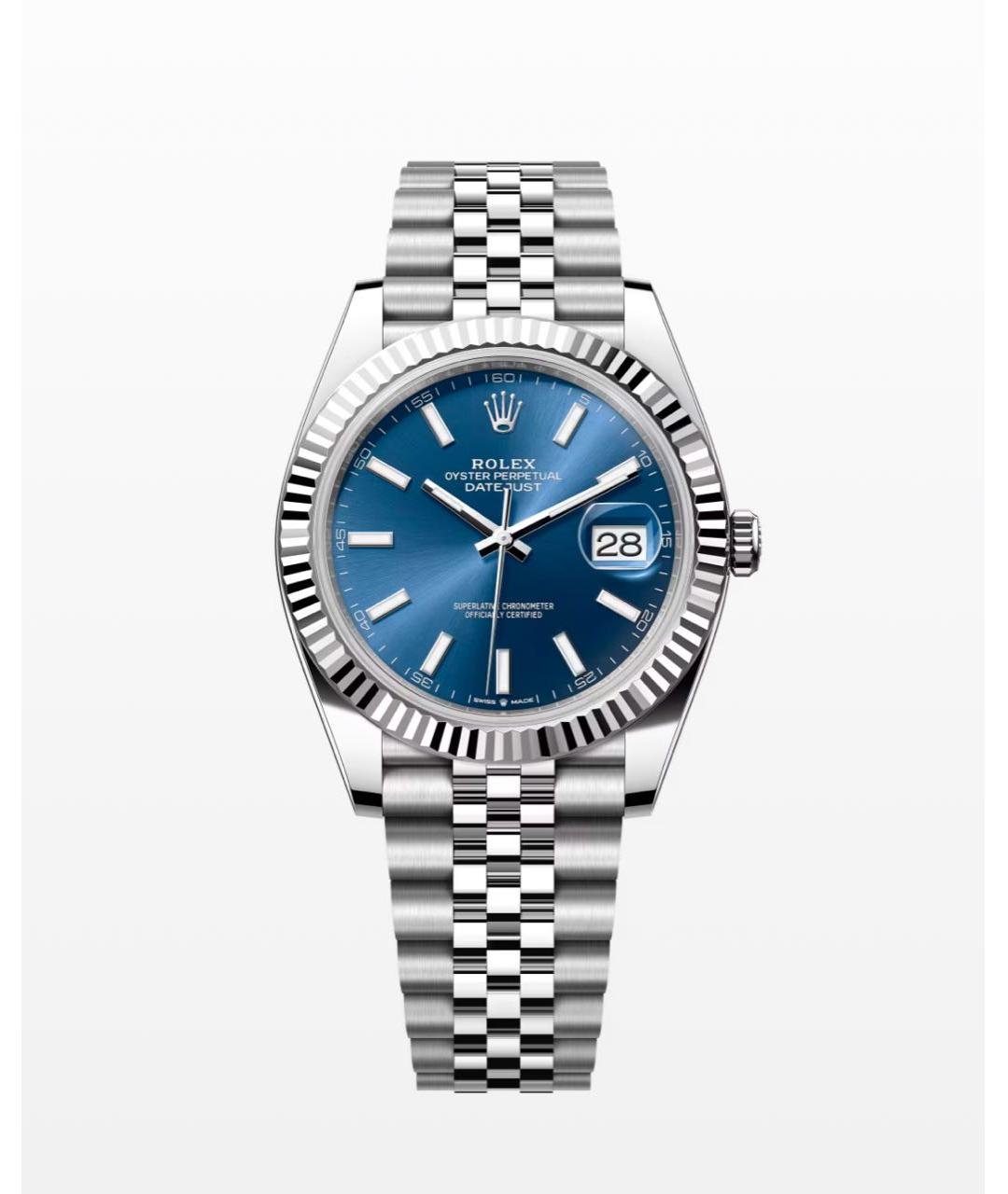 ROLEX Темно-синие часы из белого золота, фото 3