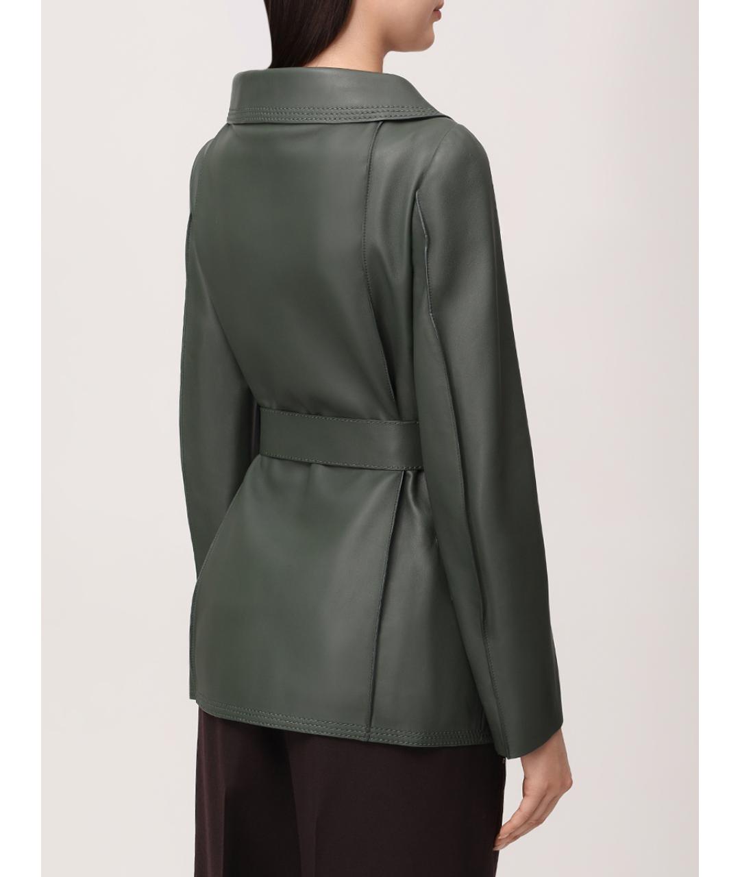 FENDI Зеленая кожаная куртка, фото 2