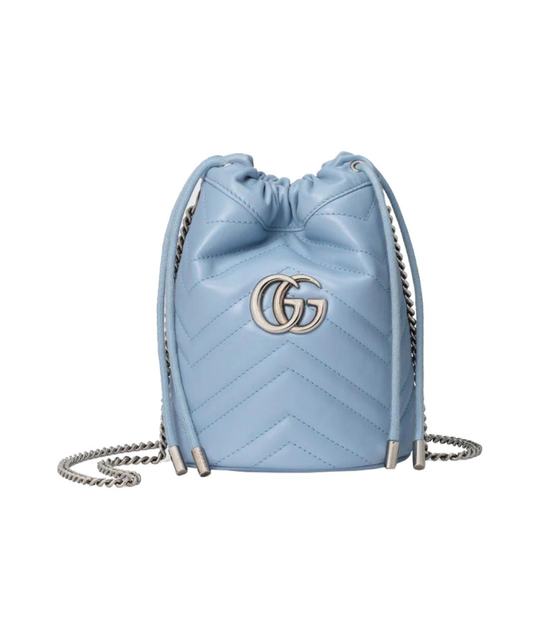 GUCCI Голубая кожаная сумка через плечо, фото 1