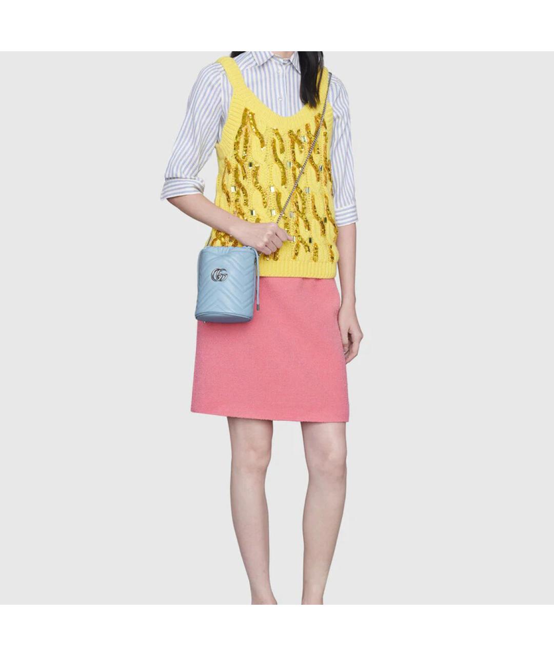 GUCCI Голубая кожаная сумка через плечо, фото 9