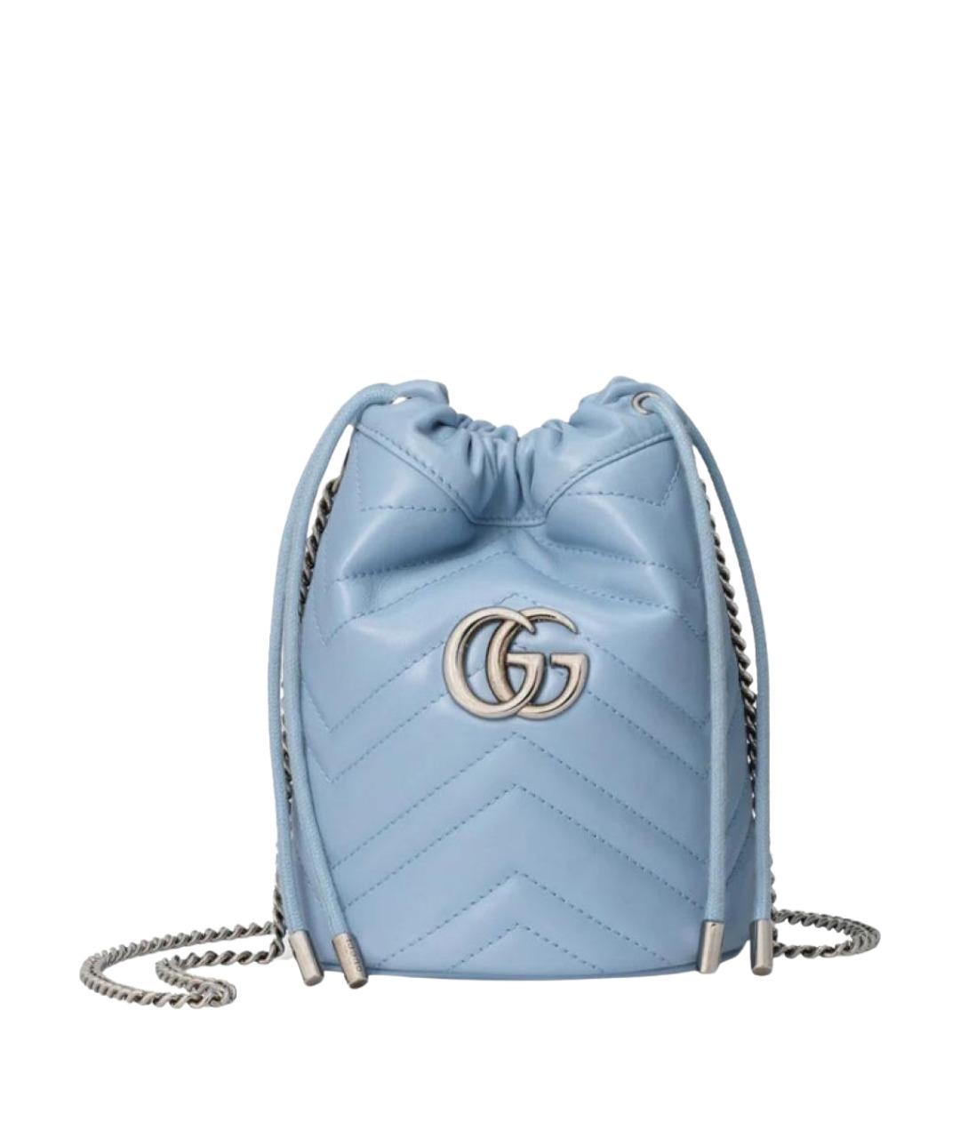 GUCCI Голубая кожаная сумка через плечо, фото 1
