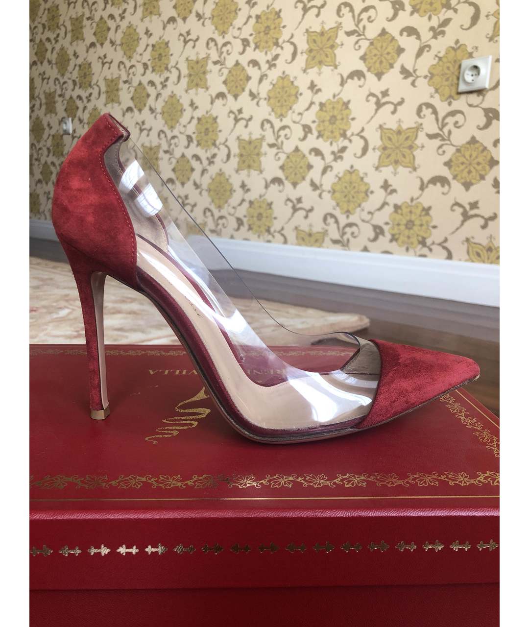 GIANVITO ROSSI Красные замшевые туфли, фото 9