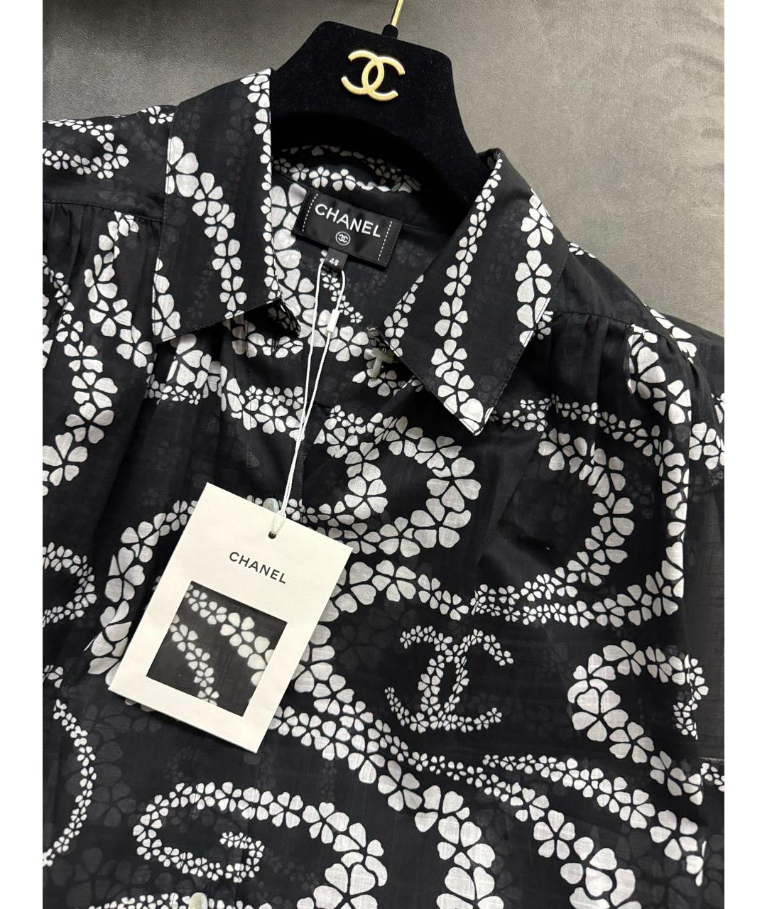 CHANEL Черная хлопковая блузы, фото 3