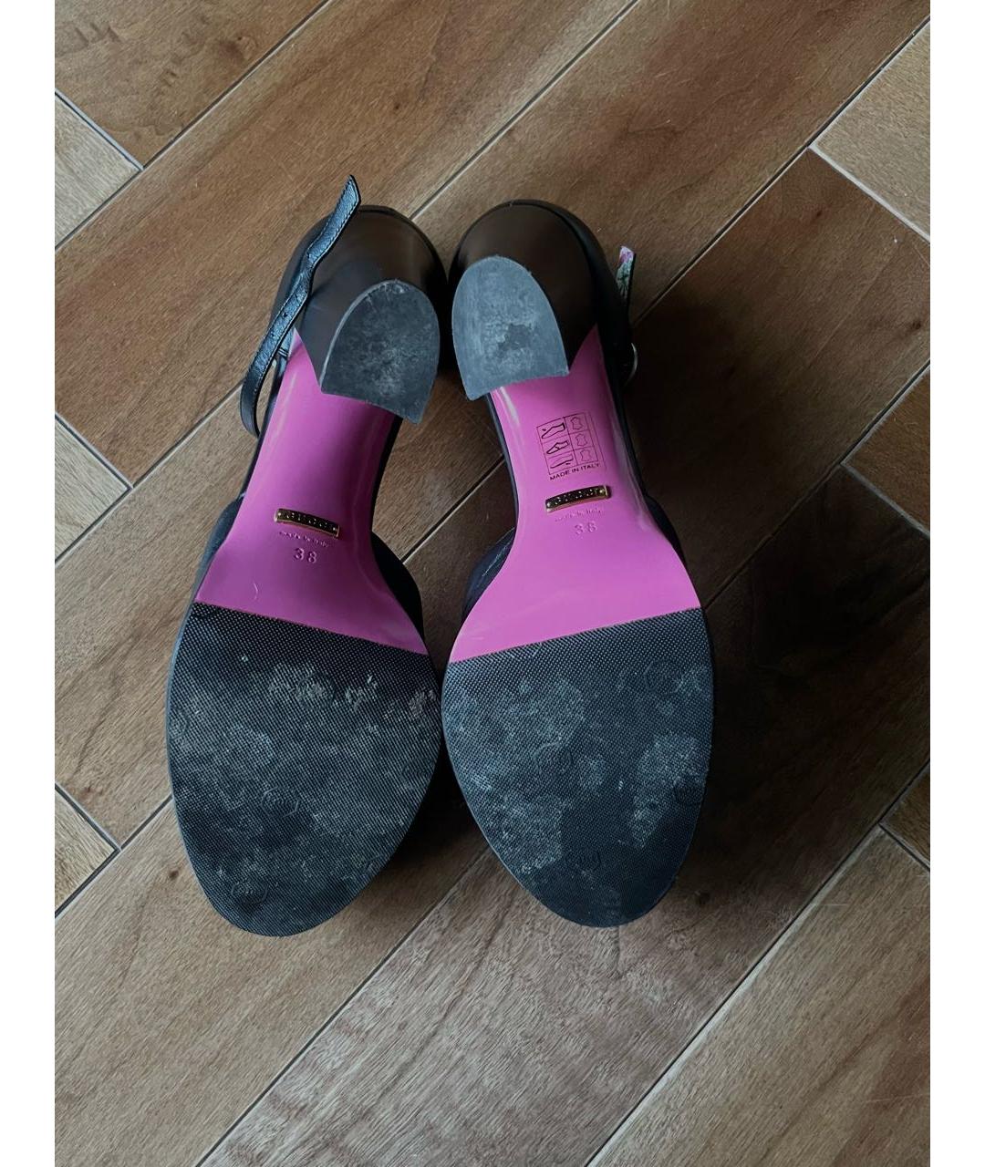 GUCCI Черные кожаные туфли, фото 4