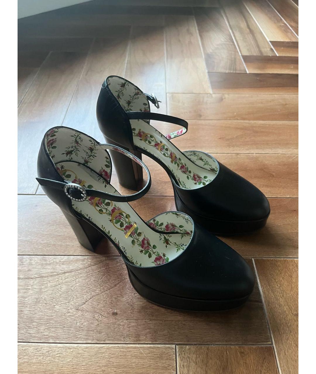 GUCCI Черные кожаные туфли, фото 3