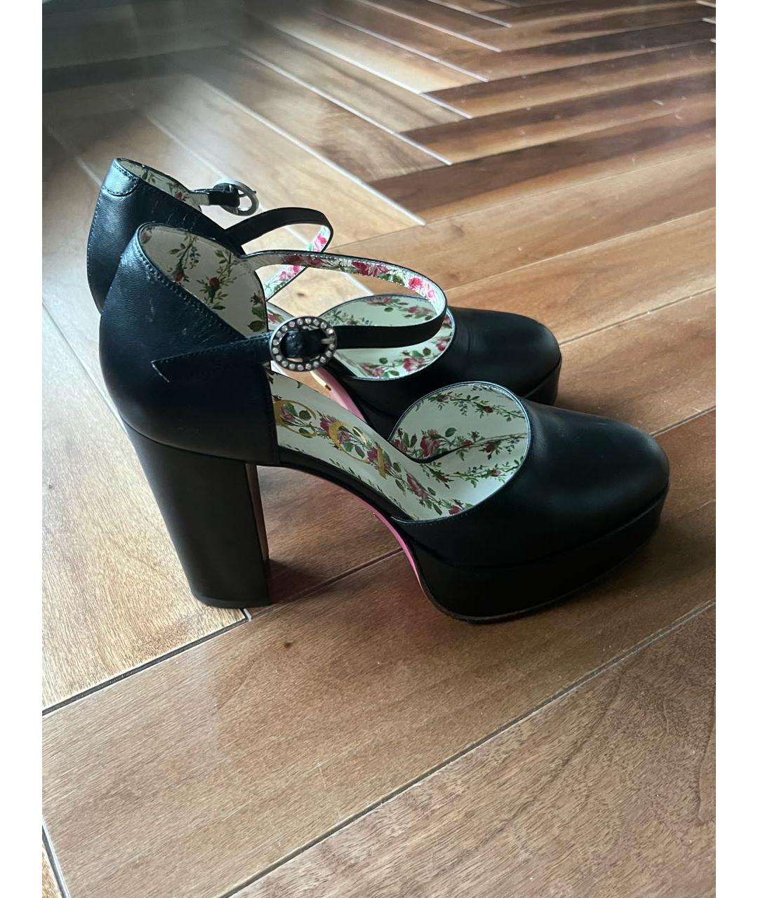 GUCCI Черные кожаные туфли, фото 5