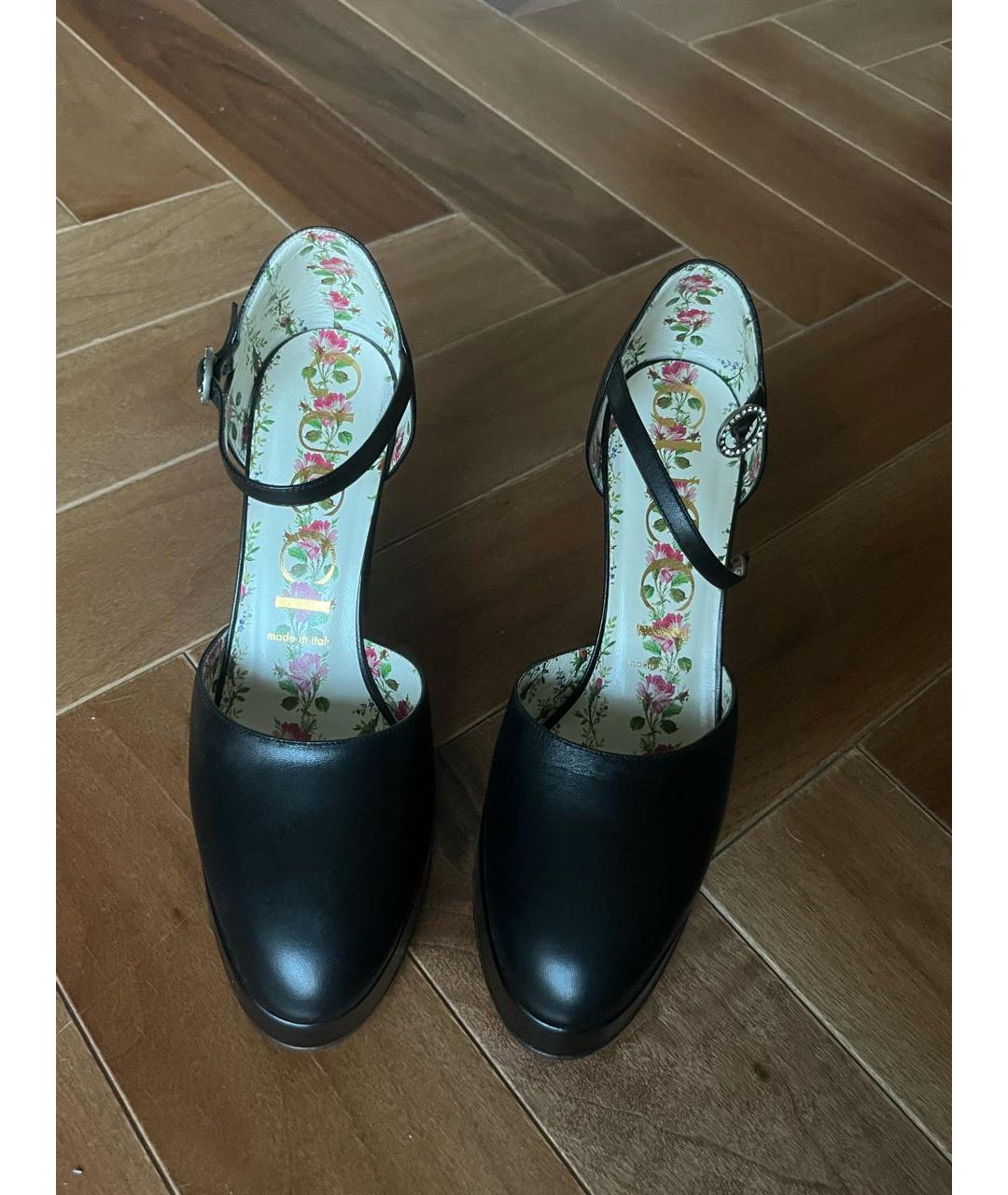 GUCCI Черные кожаные туфли, фото 2