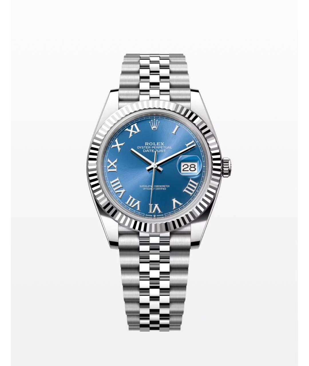 ROLEX Синие часы из белого золота, фото 3