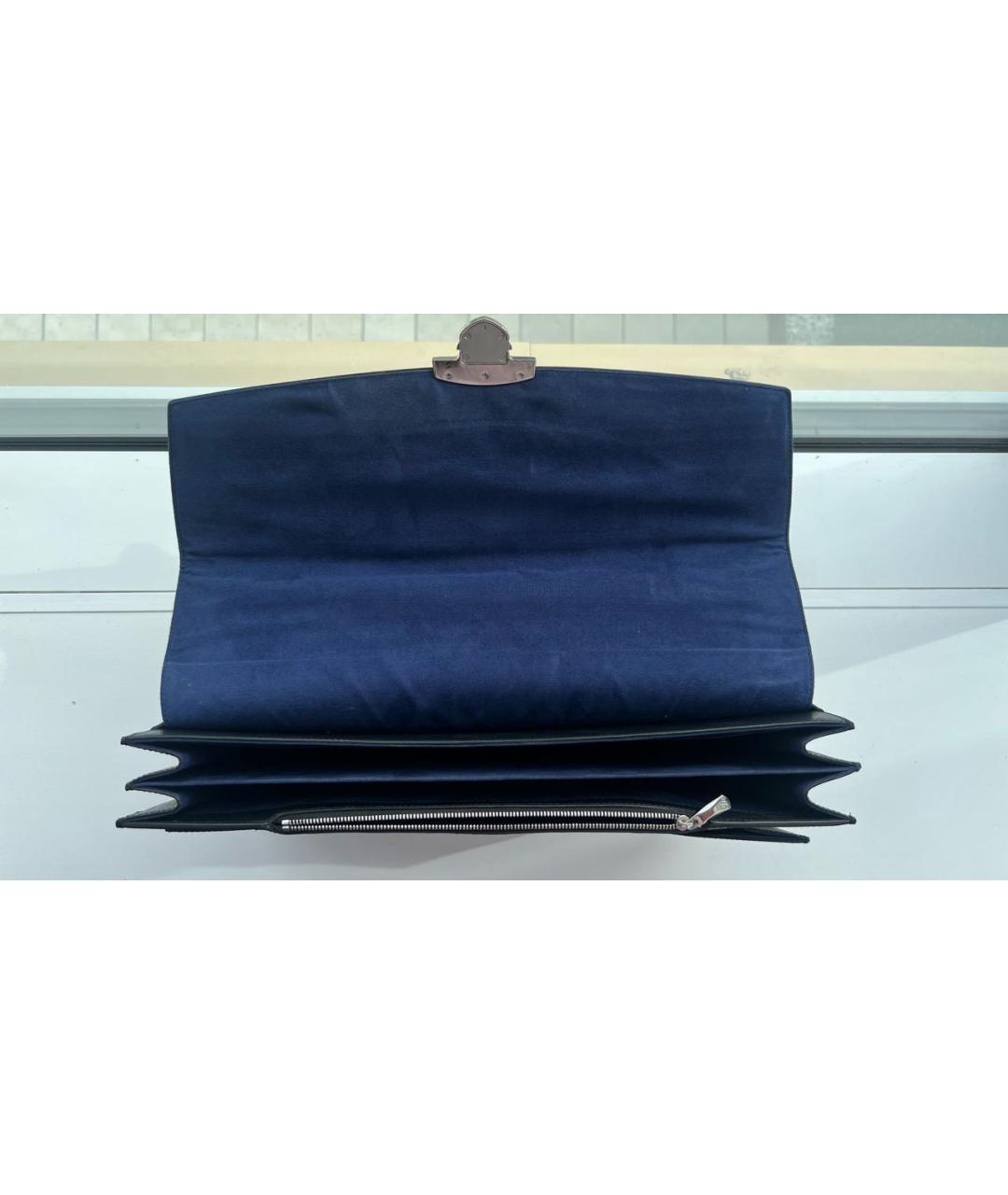 DUPONT Черный кожаный портфель, фото 4