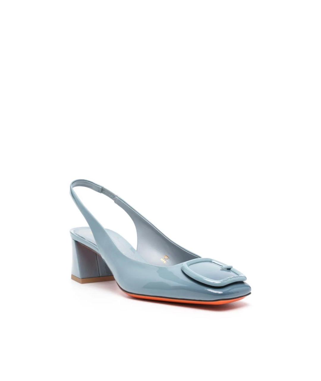 SANTONI Голубые туфли из лакированной кожи, фото 3