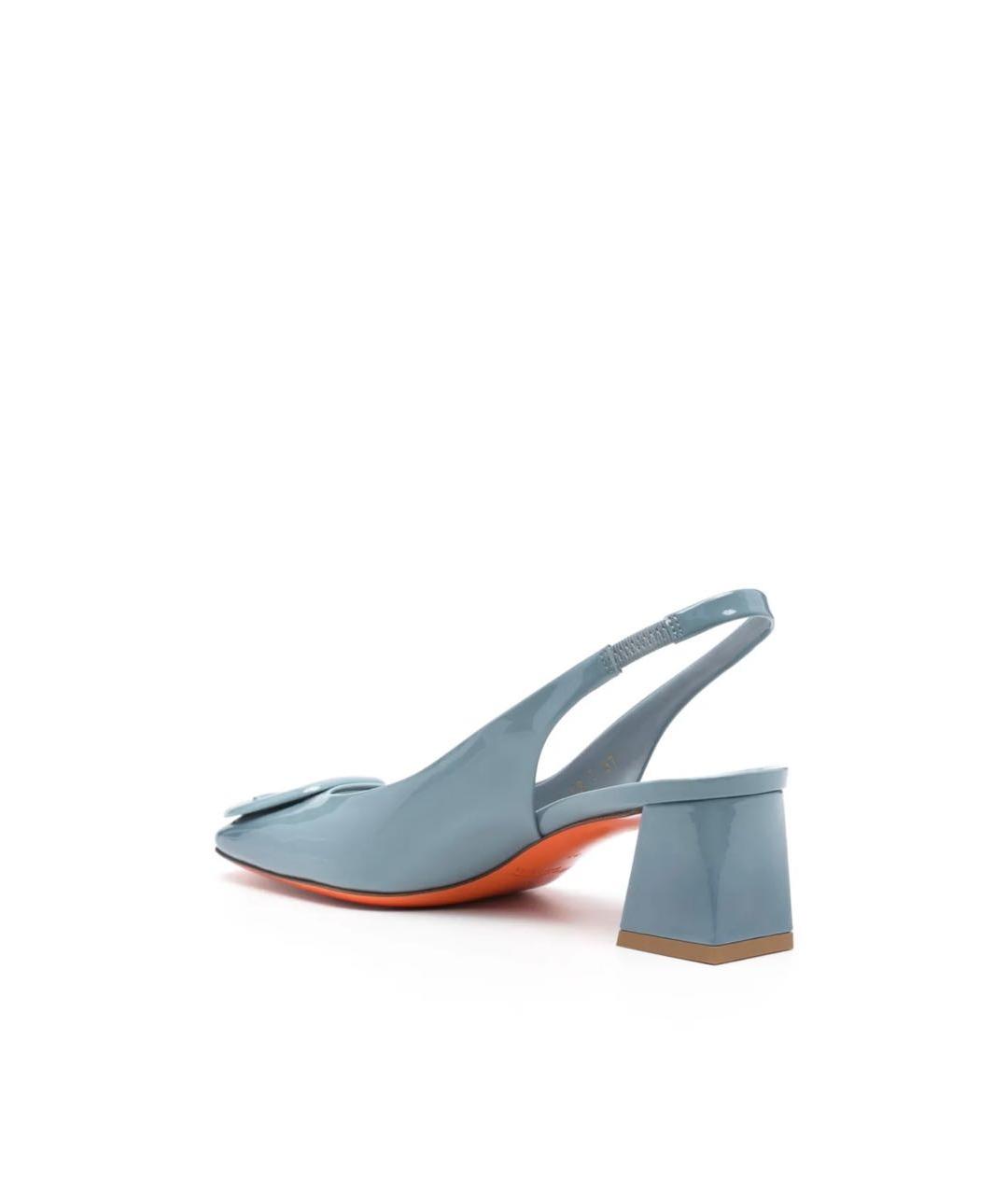 SANTONI Голубые туфли из лакированной кожи, фото 4