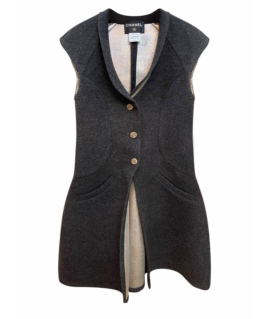 CHANEL PRE-OWNED Серый шерстяной жакет/пиджак, фото 1