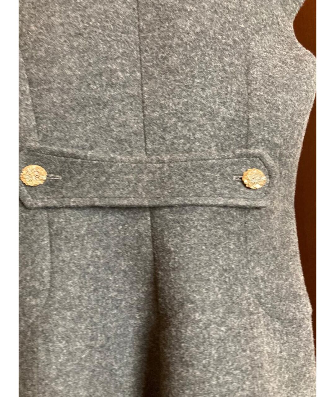 CHANEL PRE-OWNED Серый шерстяной жакет/пиджак, фото 2