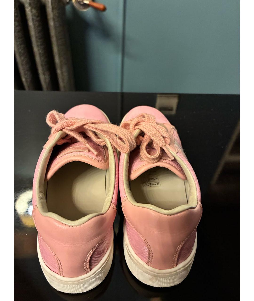 GUCCI KIDS Розовые кеды из лакированной кожи, фото 4