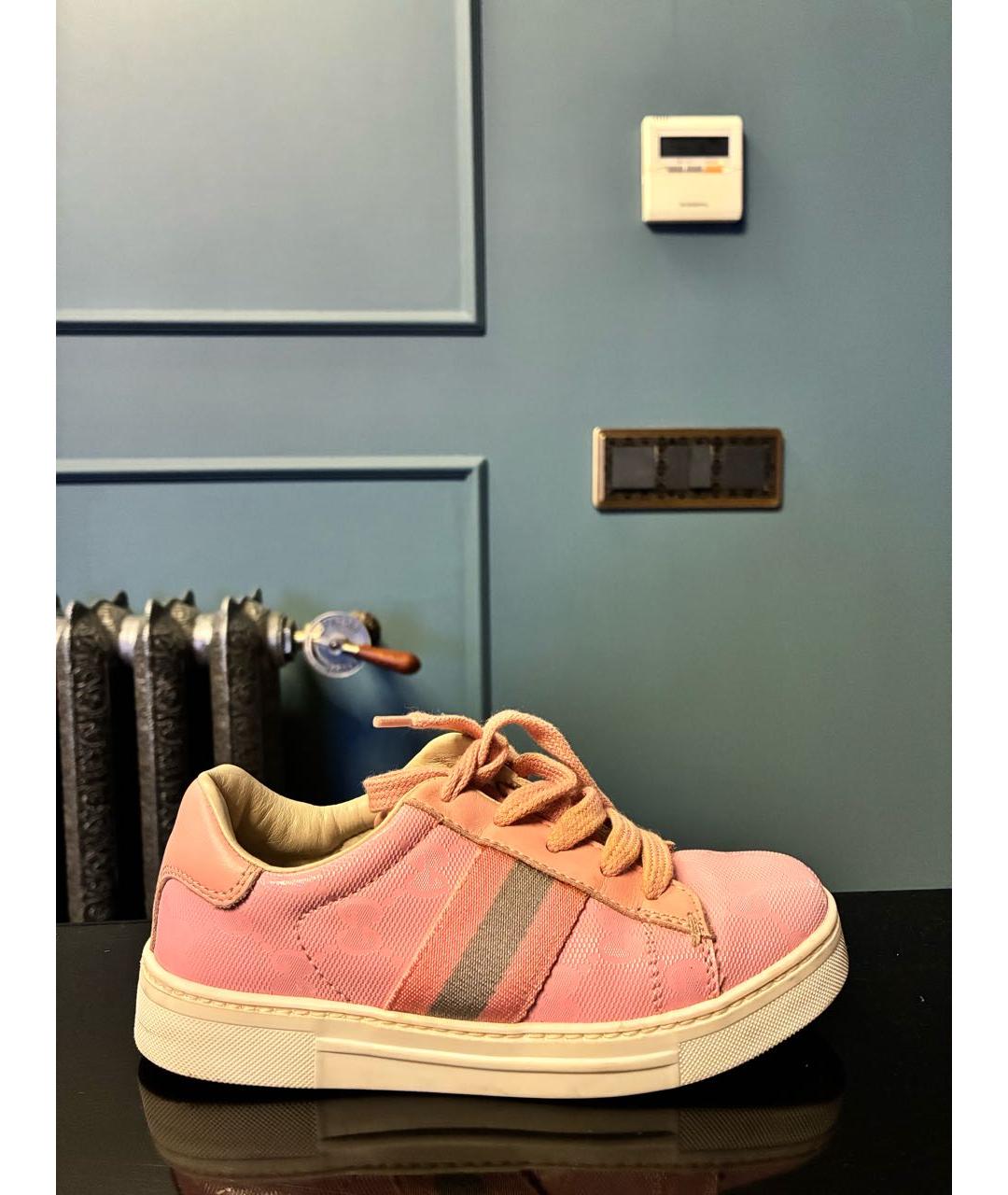 GUCCI KIDS Розовые кеды из лакированной кожи, фото 5