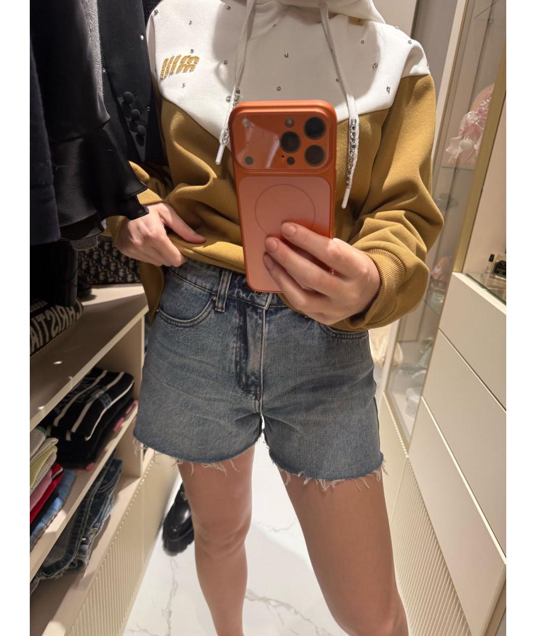 ALEXANDER WANG Голубые хлопковые шорты, фото 6