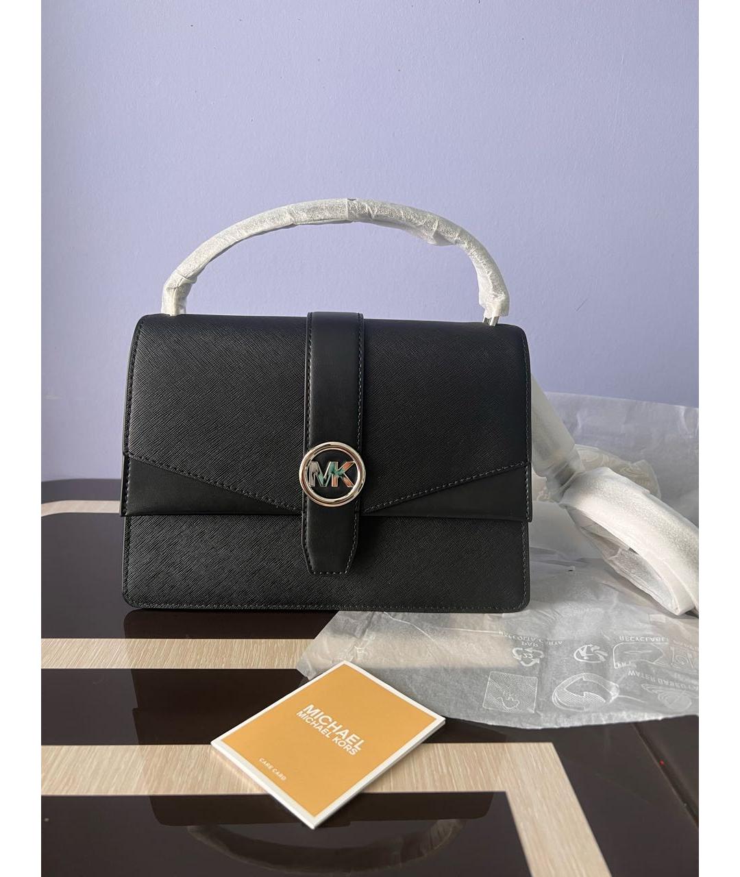 MICHAEL KORS Черная кожаная сумка через плечо, фото 6