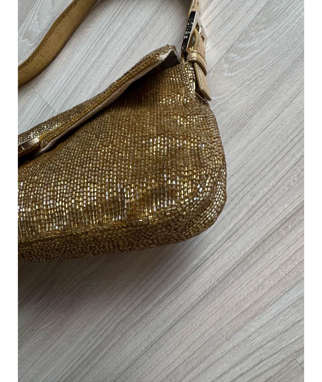 FENDI Золотая сумка через плечо, фото 3