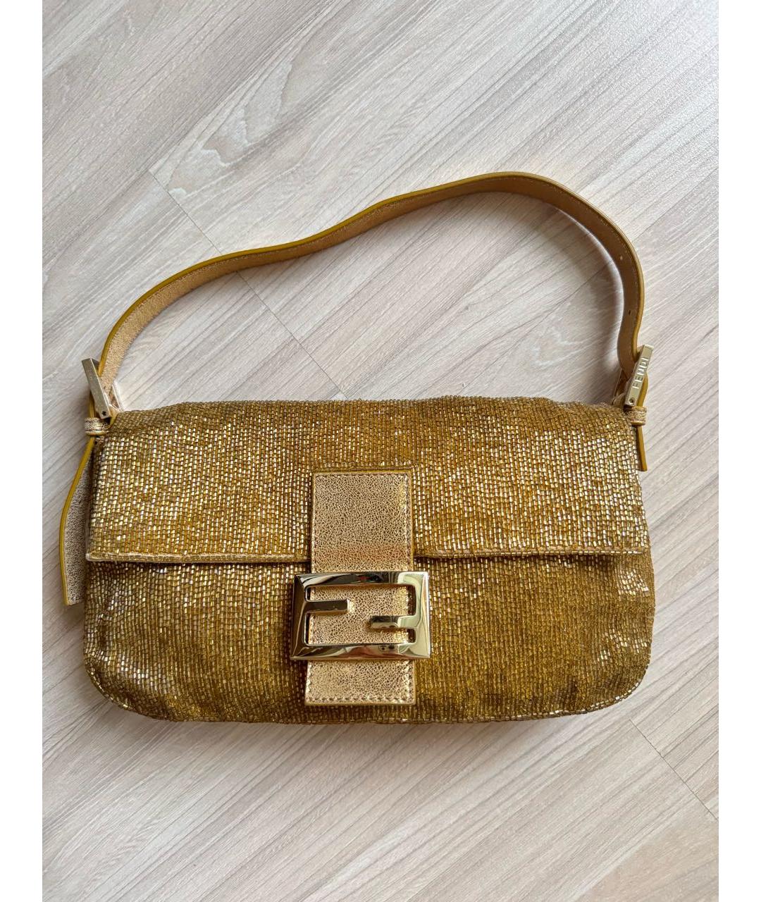 FENDI Золотая сумка через плечо, фото 9