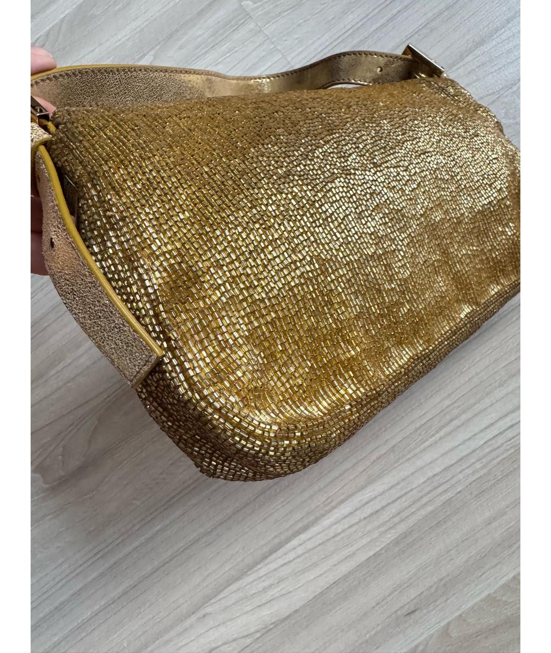 FENDI Золотая сумка через плечо, фото 4