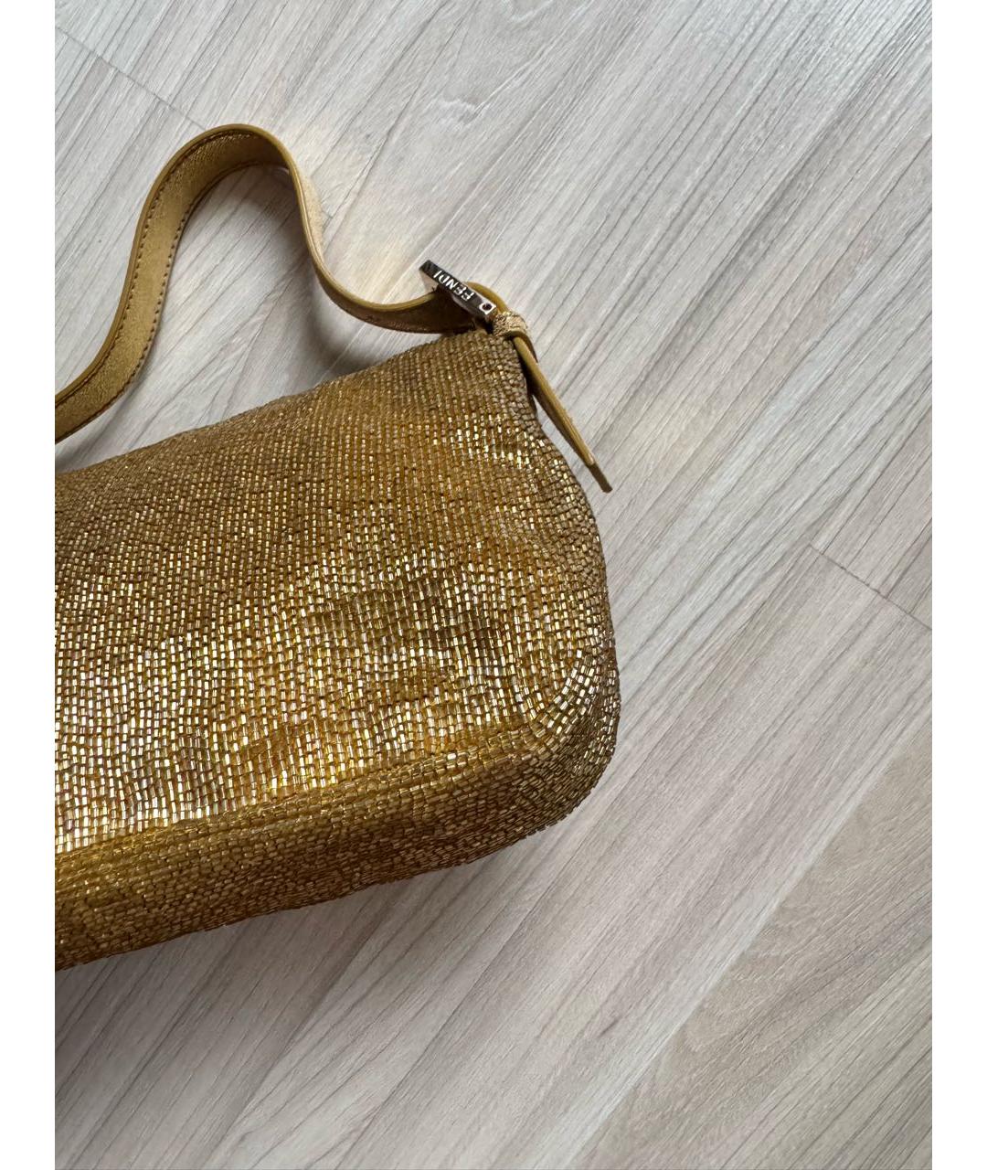 FENDI Золотая сумка через плечо, фото 3