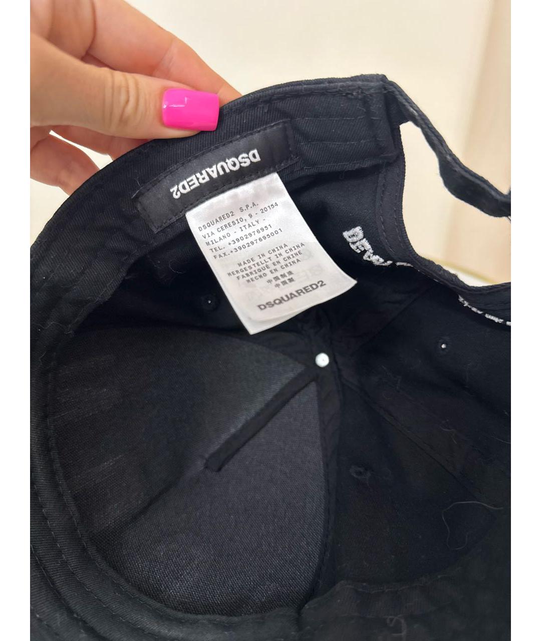 DSQUARED2 Черная хлопковая кепка, фото 5