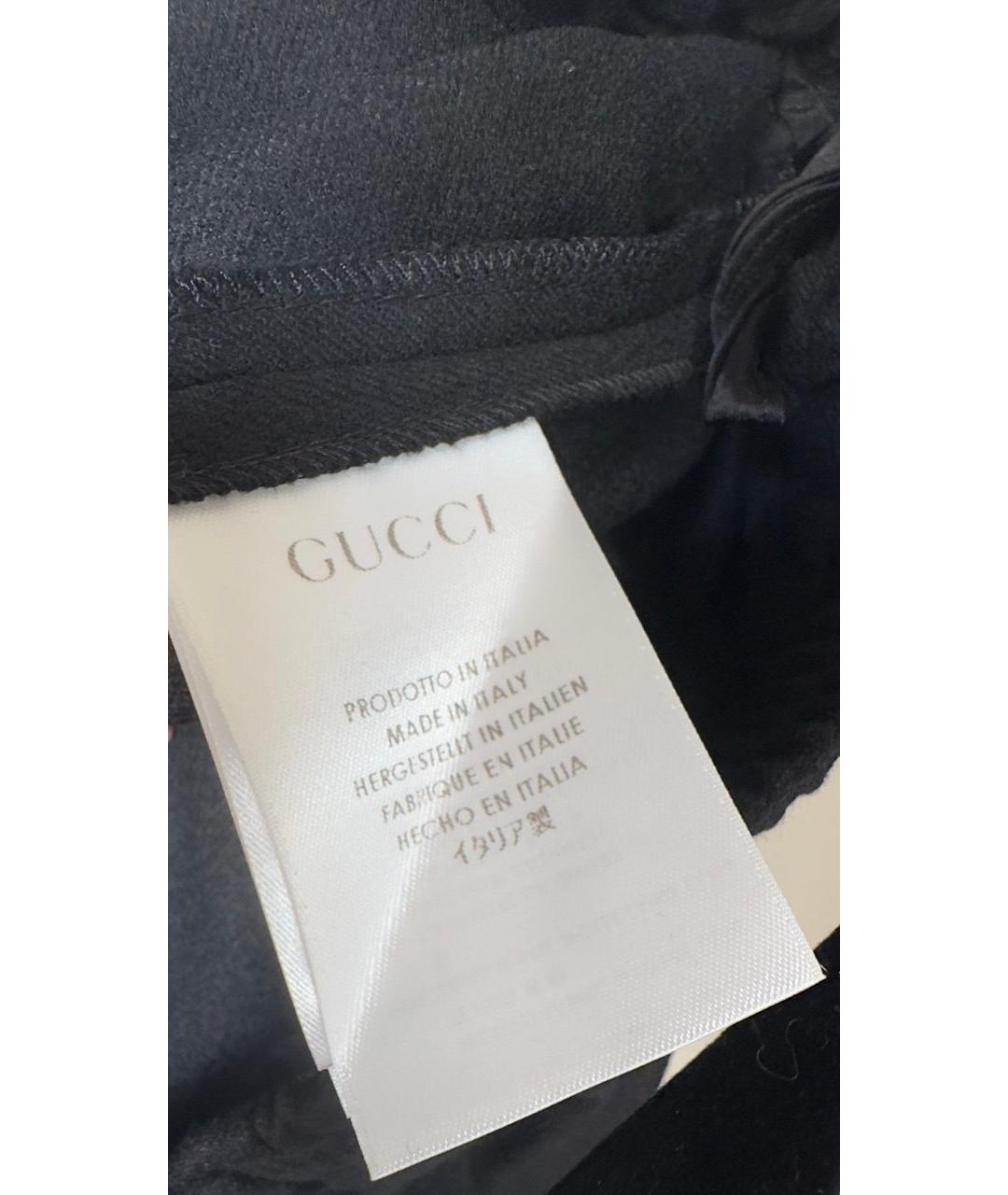 GUCCI Черные шерстяные брюки узкие, фото 4
