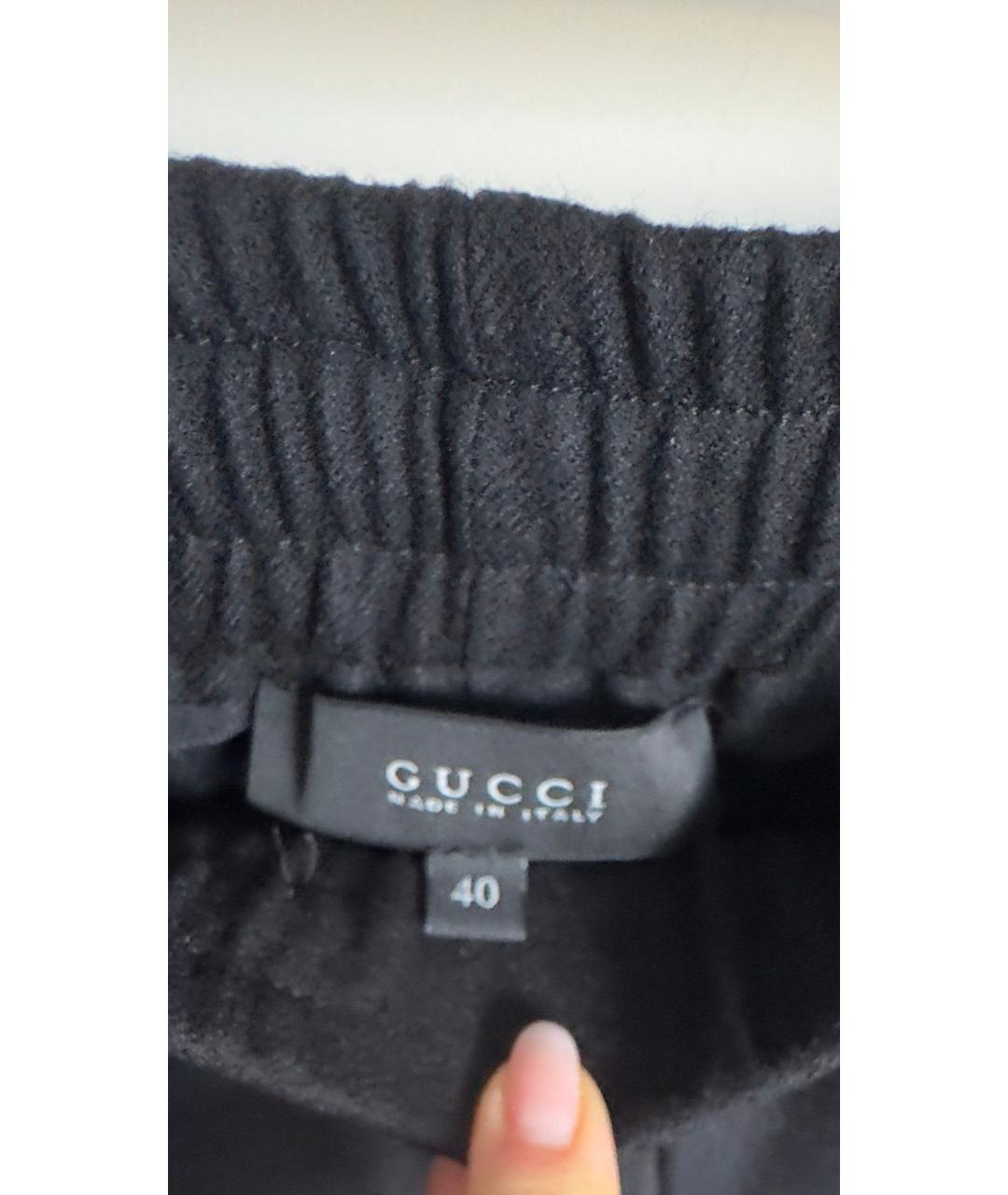 GUCCI Черные шерстяные брюки узкие, фото 3