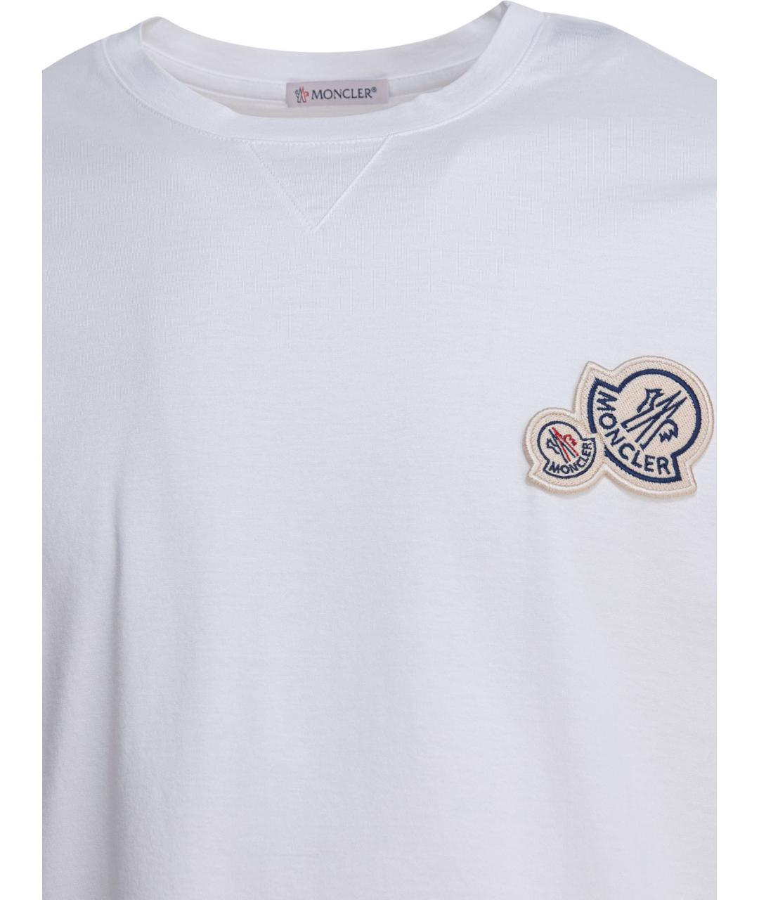 MONCLER Белая хлопковая футболка, фото 3