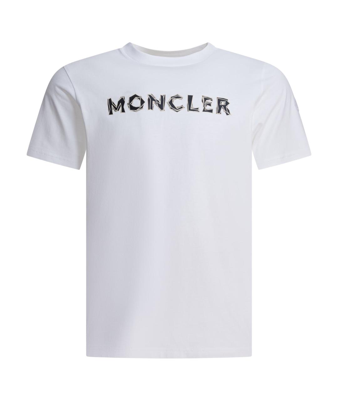 MONCLER Белая хлопковая футболка, фото 1