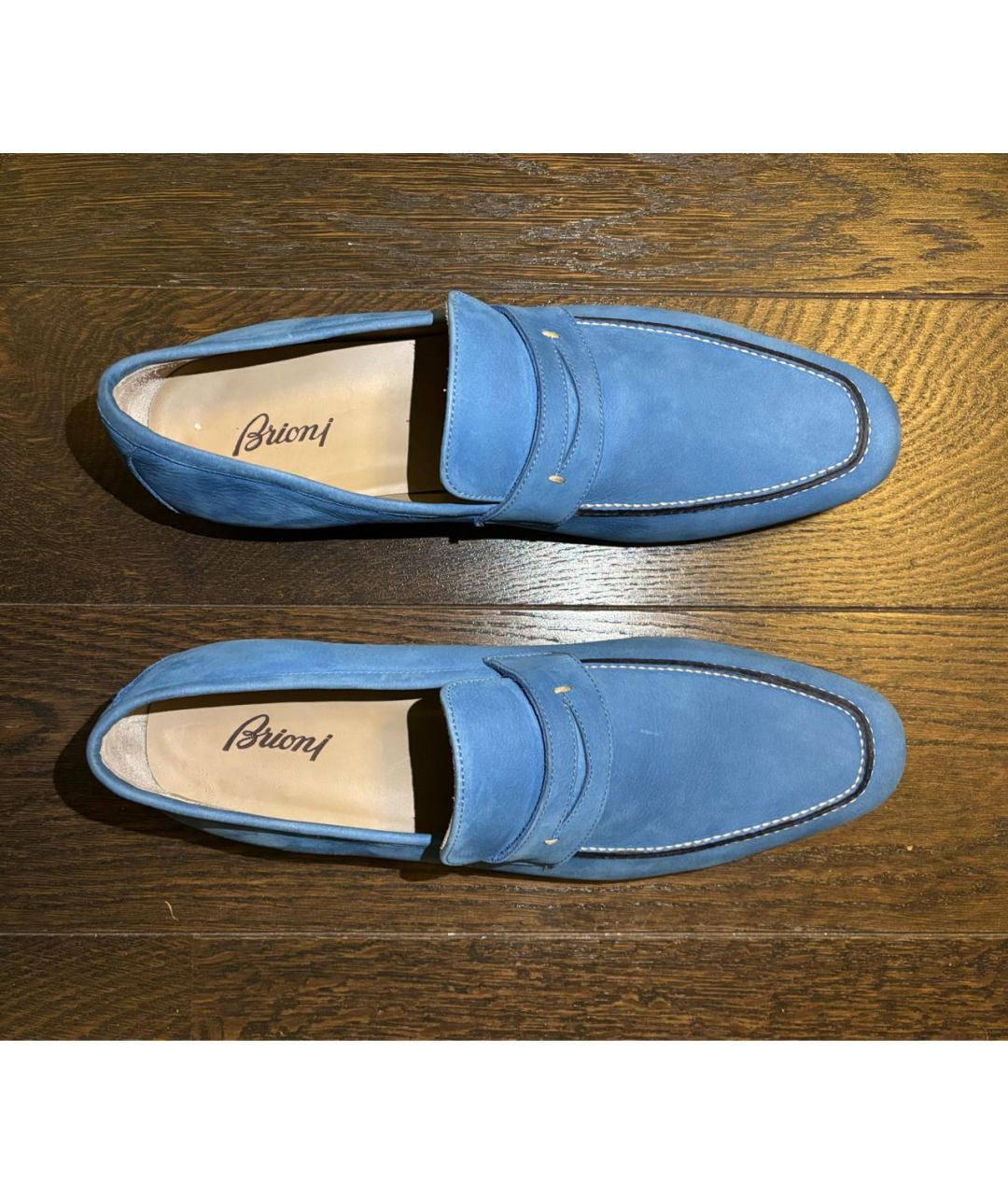 BRIONI Синие нубуковые туфли, фото 3