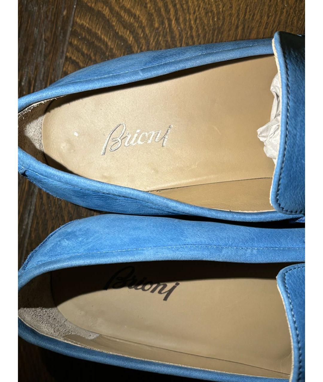 BRIONI Синие нубуковые туфли, фото 5