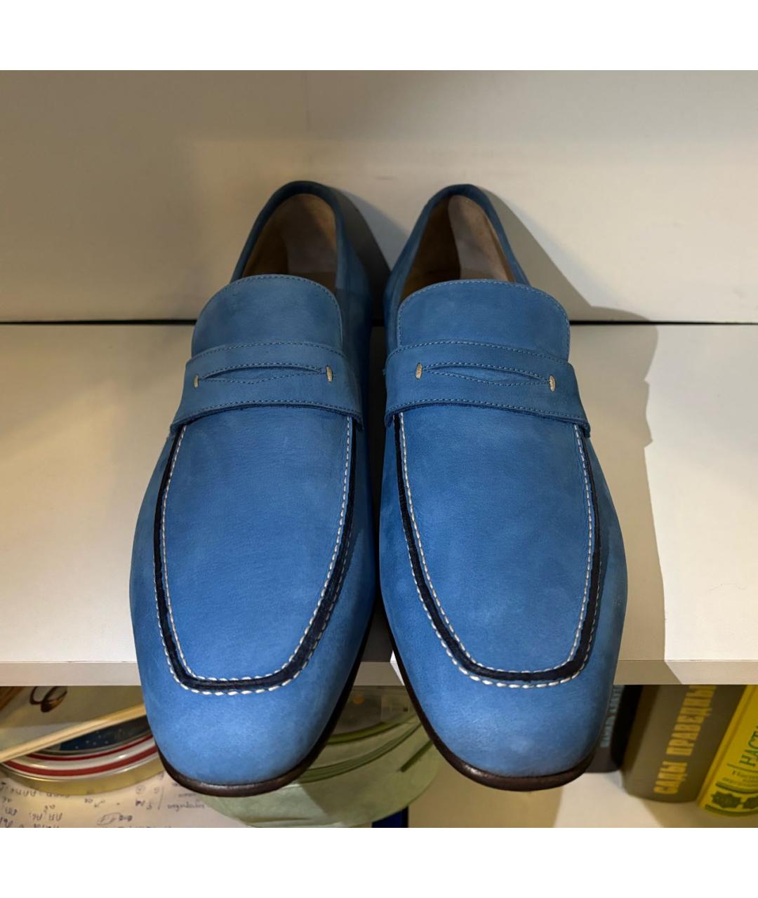 BRIONI Синие нубуковые туфли, фото 2