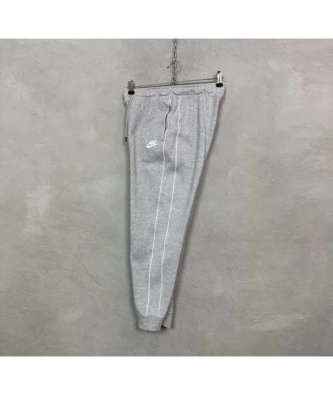 NIKE Серые хлопковые спортивные брюки и шорты, фото 4