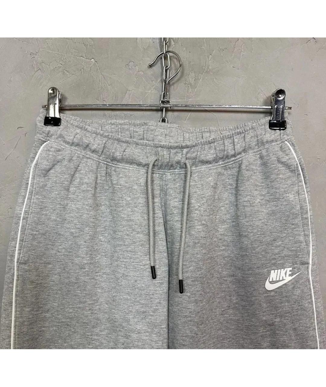NIKE Серые хлопковые спортивные брюки и шорты, фото 5
