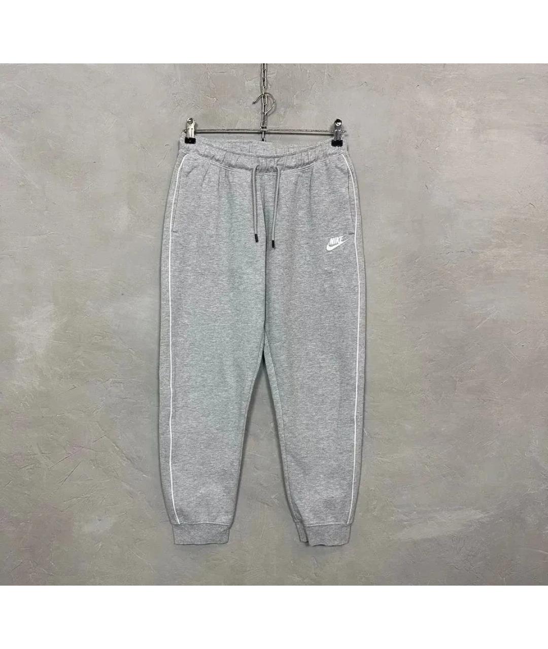 NIKE Серые хлопковые спортивные брюки и шорты, фото 9