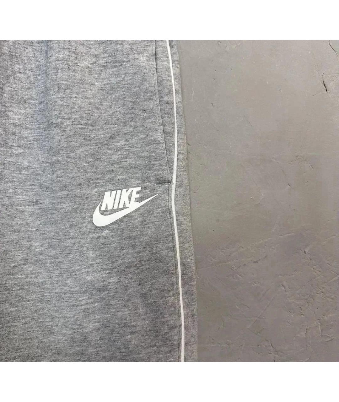 NIKE Серые хлопковые спортивные брюки и шорты, фото 3
