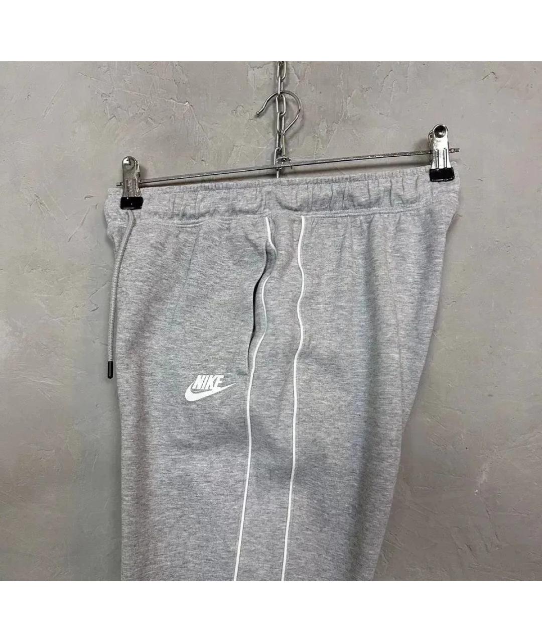 NIKE Серые хлопковые спортивные брюки и шорты, фото 6