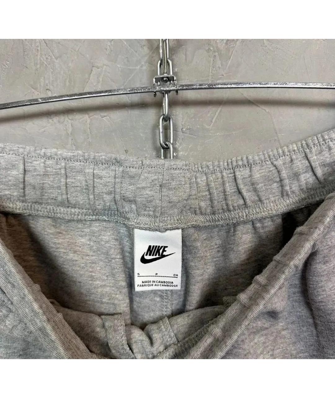 NIKE Серые хлопковые спортивные брюки и шорты, фото 7