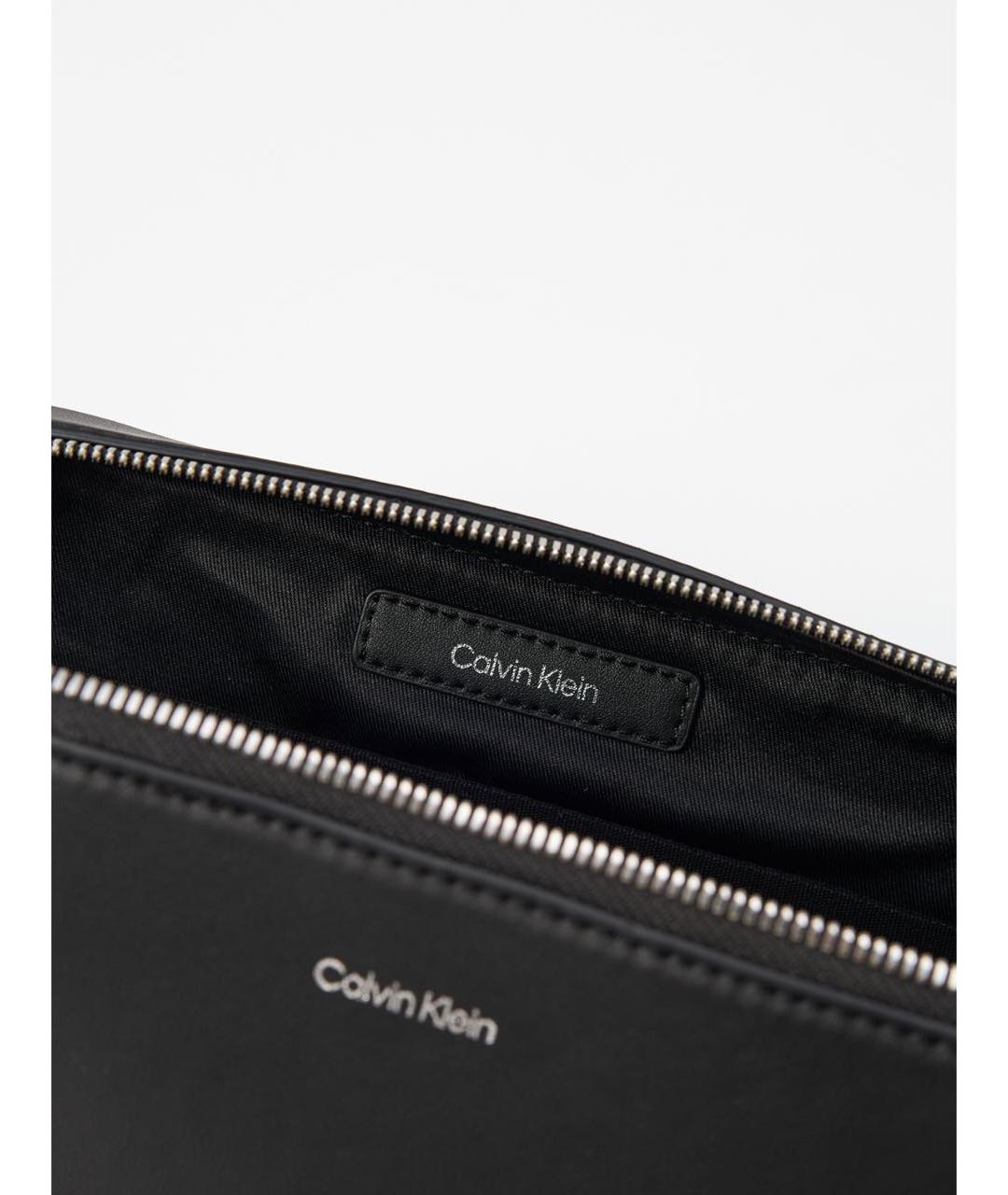 CALVIN KLEIN Черная сумка на плечо из искусственной кожи, фото 2