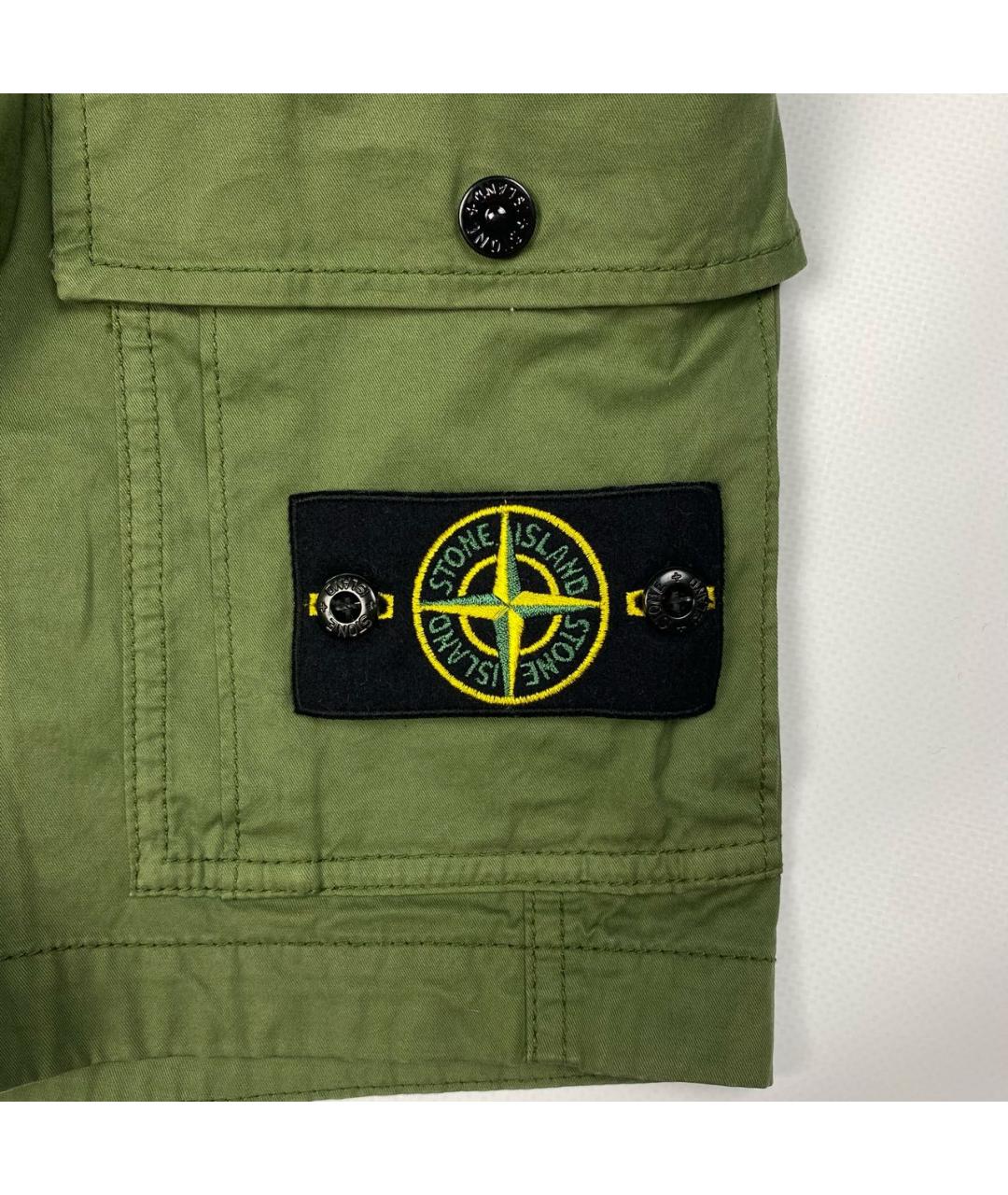 STONE ISLAND Зеленые хлопковые шорты, фото 4