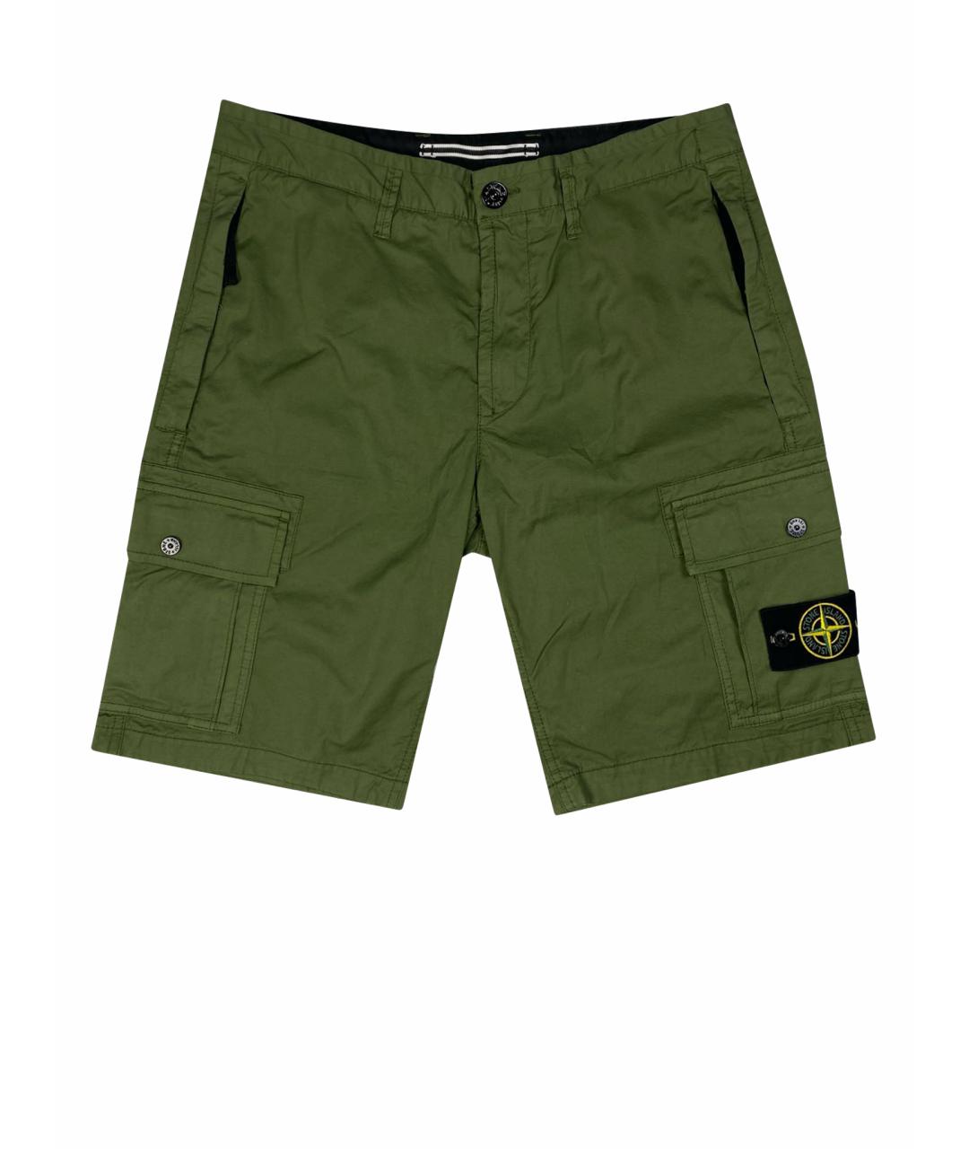 STONE ISLAND Зеленые хлопковые шорты, фото 1