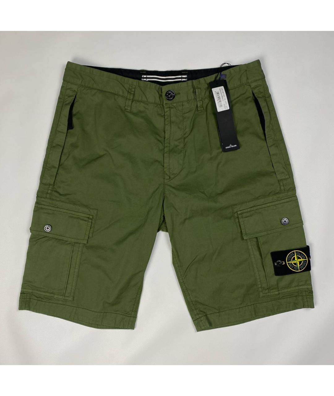 STONE ISLAND Зеленые хлопковые шорты, фото 6