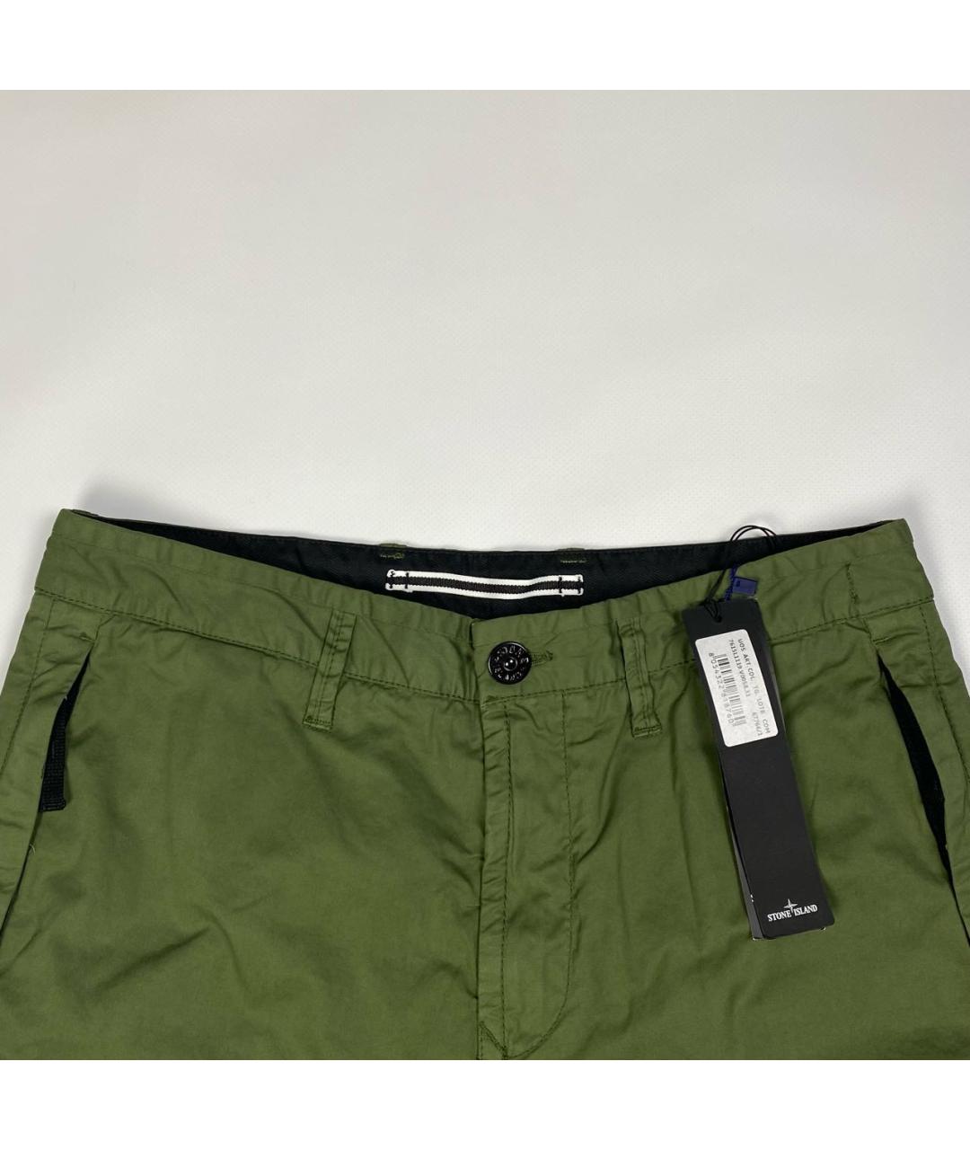 STONE ISLAND Зеленые хлопковые шорты, фото 3