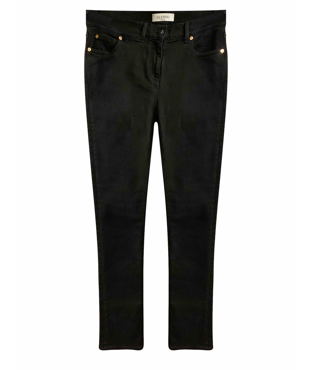 VALENTINO Черные хлопко-эластановые прямые джинсы, фото 1