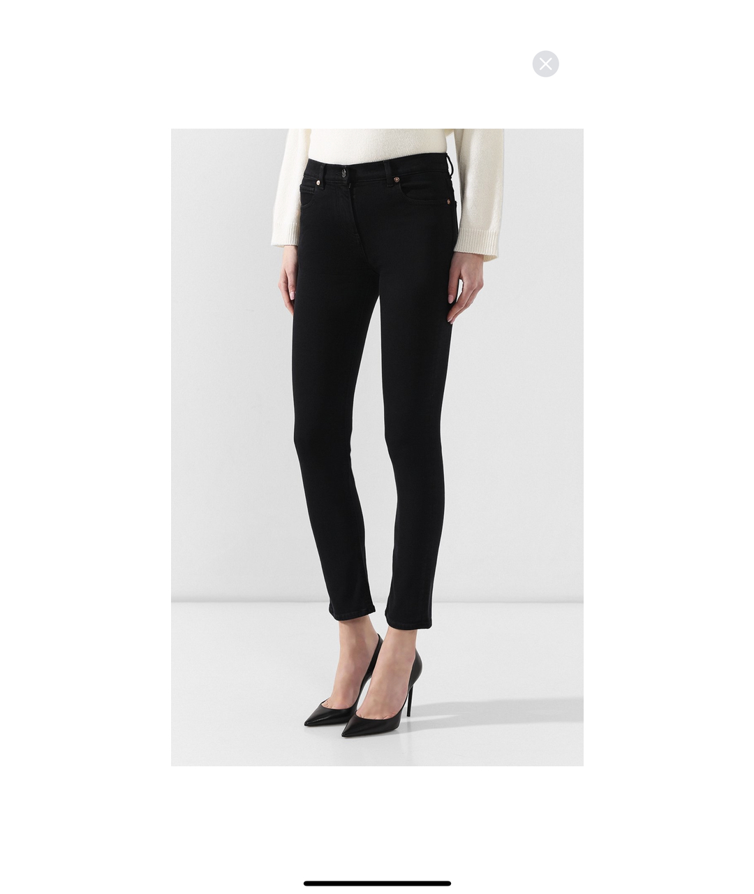 VALENTINO Черные хлопко-эластановые прямые джинсы, фото 7