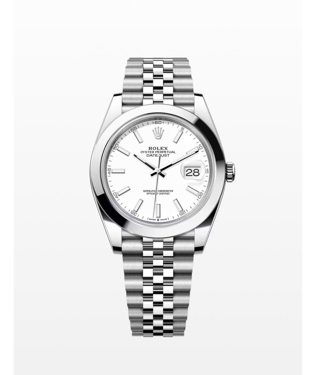 ROLEX Белые металлические часы, фото 3