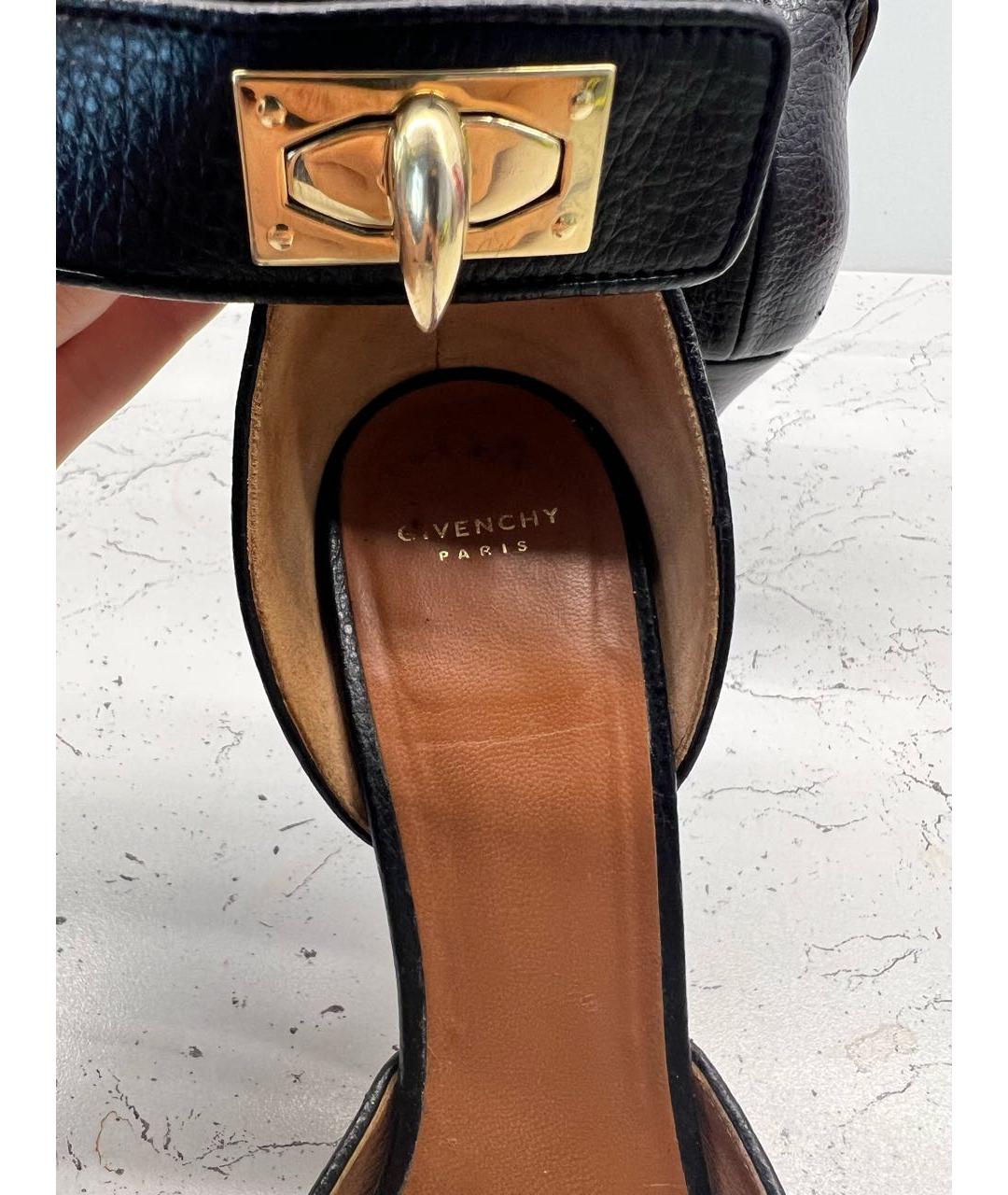 GIVENCHY Черные кожаные босоножки, фото 5